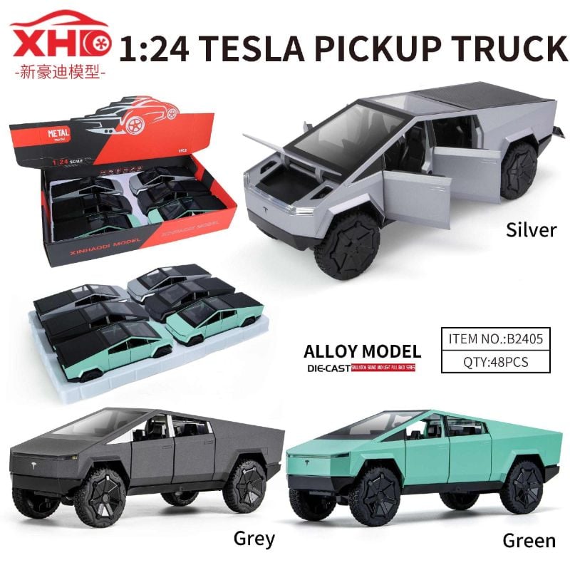 (B2405) 1:24 P/B Metal Car Open 6 Doors 3 Colour