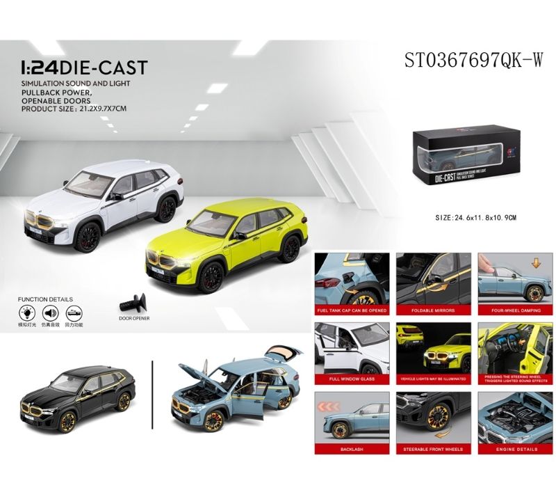 (CZ166) 1:24 P/B Bmw Xm Metal Car,W.Light,Sound,