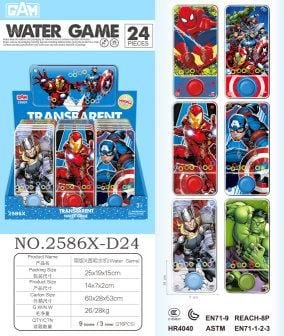 (2586X-D24) Avengers Water Game.6 Asst.24 Pcs /D
