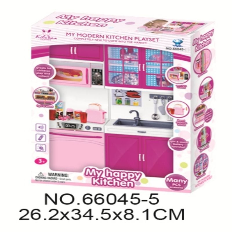 (66045-5) My Moden Kitchen Play Set W/Light&Music.