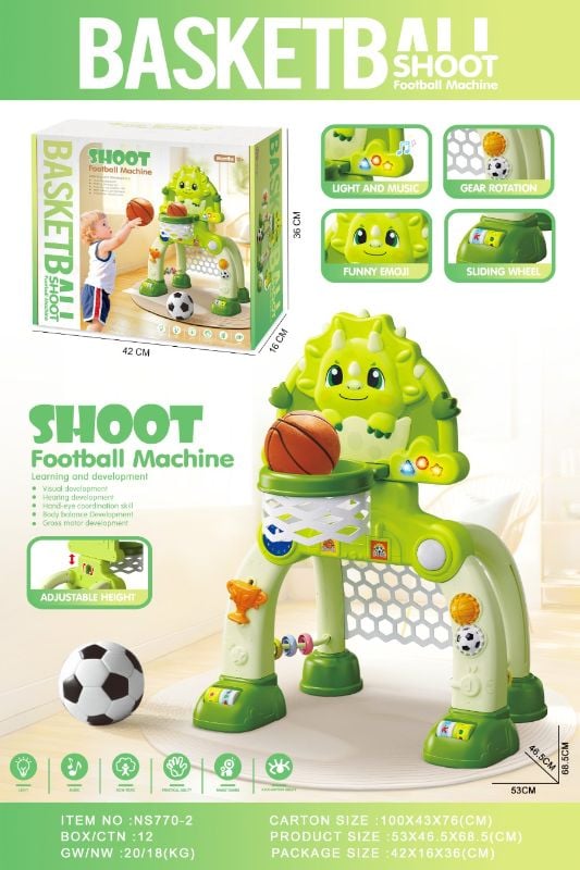 (NS770-2) 2 In 1 Dinosaur Basketball And Football