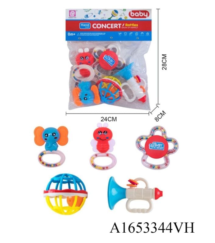 (D206) Baby Rattle 5Pcs Pvch