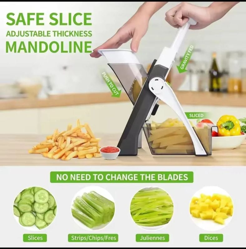 5-in-1 Multi-Function Vegetable & Fruit Slicer with 40 Thickness Adjustments