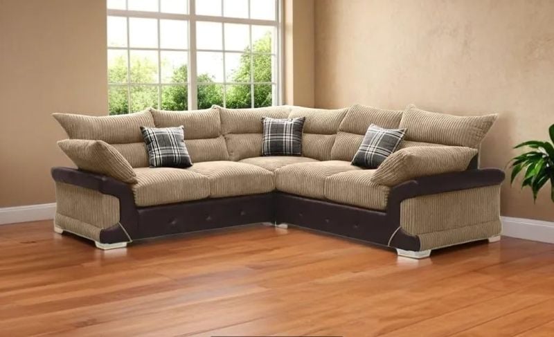 Logan Corner Luxury Corner 5 Seater Sofa  Brown&Beige