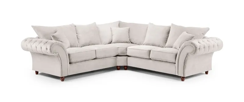 Windsor Corner Sofa Full back Sectional 5 Seater Couch Cream