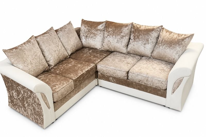 ✨Shannon Corner 5 Seater Sectional Sofa Modern Living Room Comfy  White&Beige