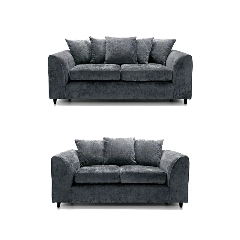 Modern Dark Grey Chenille 3 2 Sofa Settee Alaska Fabric