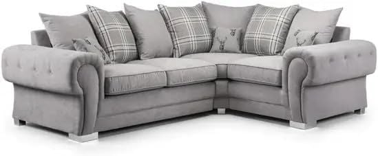 Verona Chesterfield Corner 2C1 Grey Sofa Set