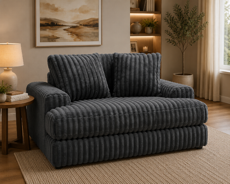 Stupendous Grey Oversized Arm Chair Chaise Lounge