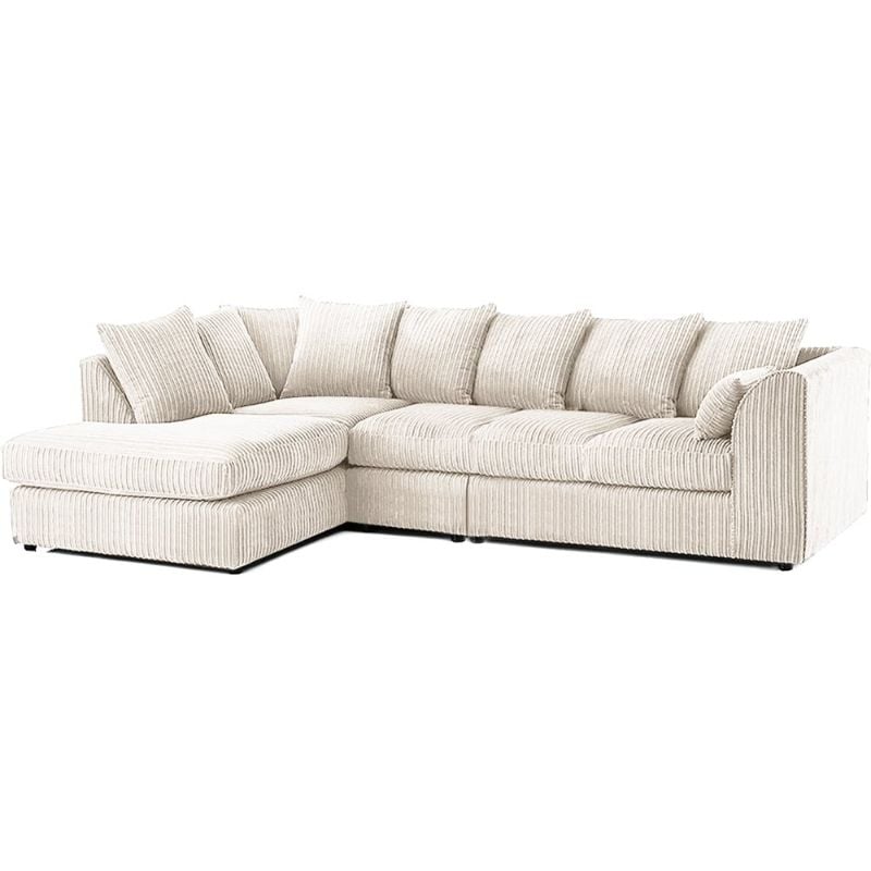Modern 5 Seater Large Corner Sofa Sectional l-Shape Suite Cream Couch