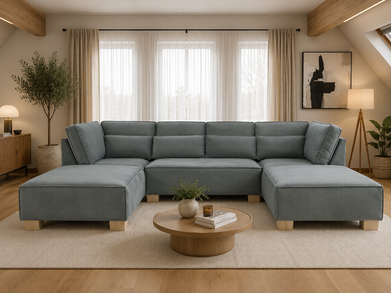 Sloane U shape Sofa Modular Grey Couch