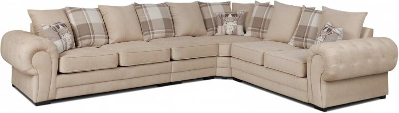 Verona Chesterfield Corner 3C2 Sectional Beige Sofa