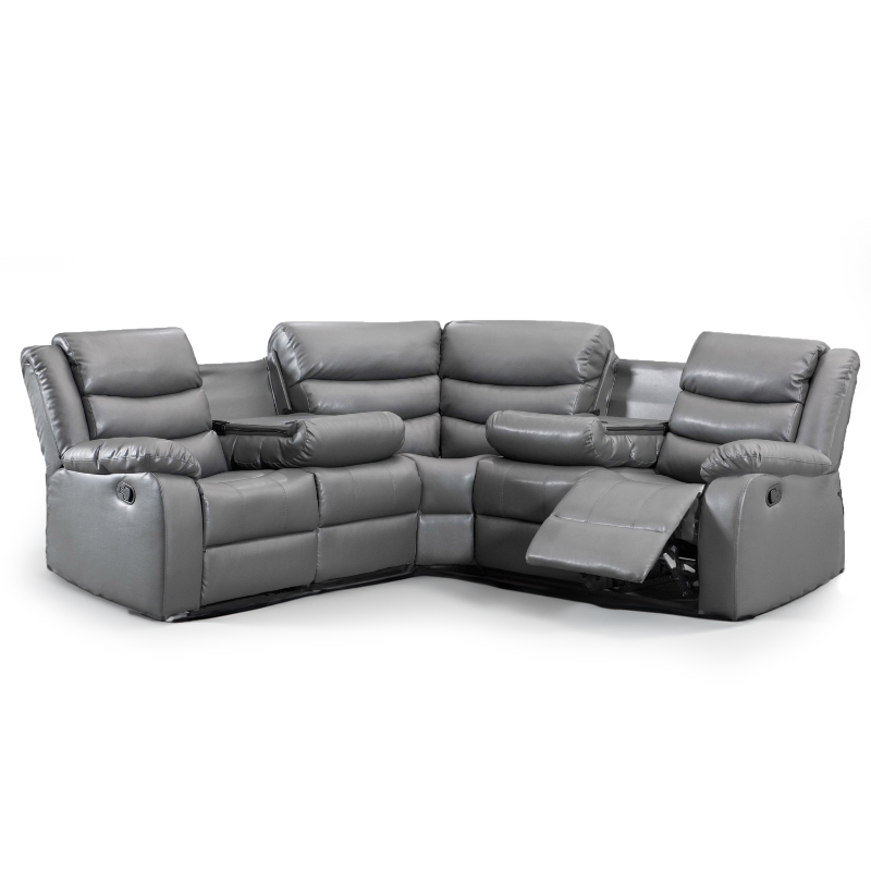 Recliner Corner 5 Seater Sofa 2C2 Electric Couch Roma Grey