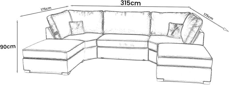 Bishop U Shape Modular Sofa 6/7 Seater Plush Velvet Black Couch Suite Set