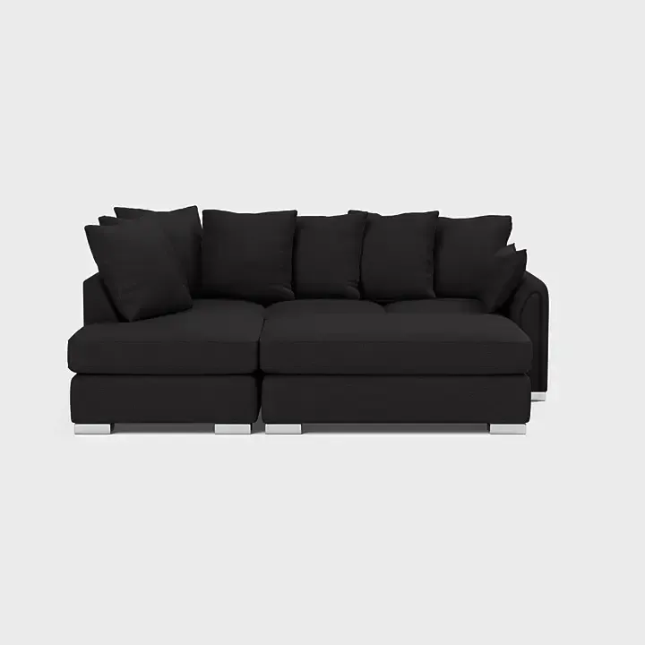 Corner L shape 4 Seater Chiswick Dublin Sofa with footstool in Black