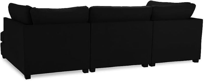 Mini U-Shape Cinema Sofa with Footstool 🎬 5&6 Seater Modular Couch Black