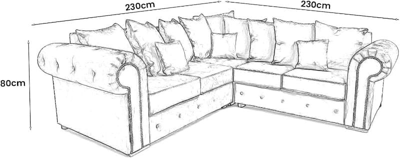 Ashwin Corner 5 Seater 2C2 Sectional Grey Couch