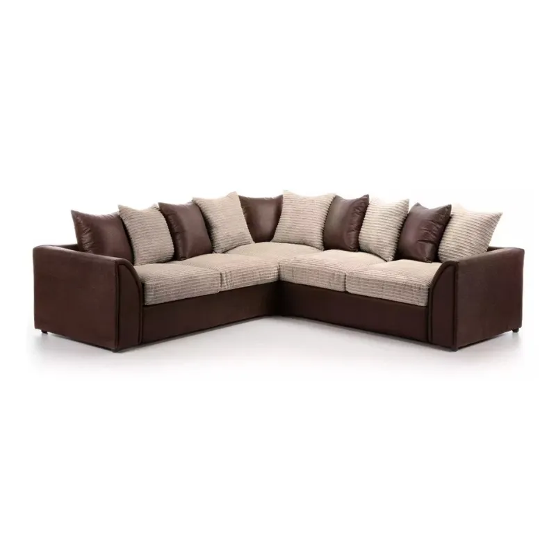 Byron Fabric Corner Sofa 5 Seater Sofa Beige&Bown