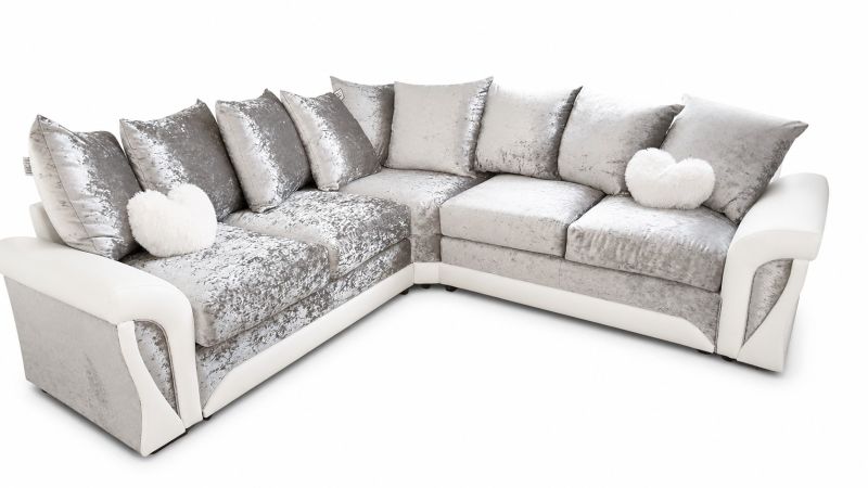 ✨Shannon Corner 5 Seater Sectional Sofa Modern Living Room Comfy  White&Silver