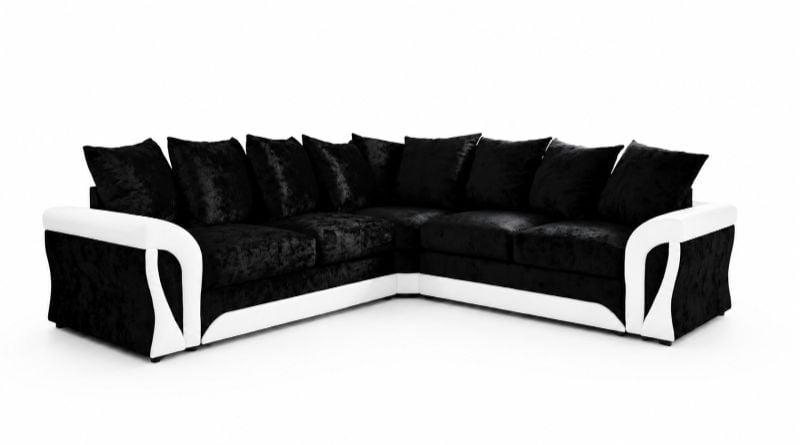 ✨Shannon Corner 5 Seater Sectional Sofa Modern Living Room Comfy White&Black