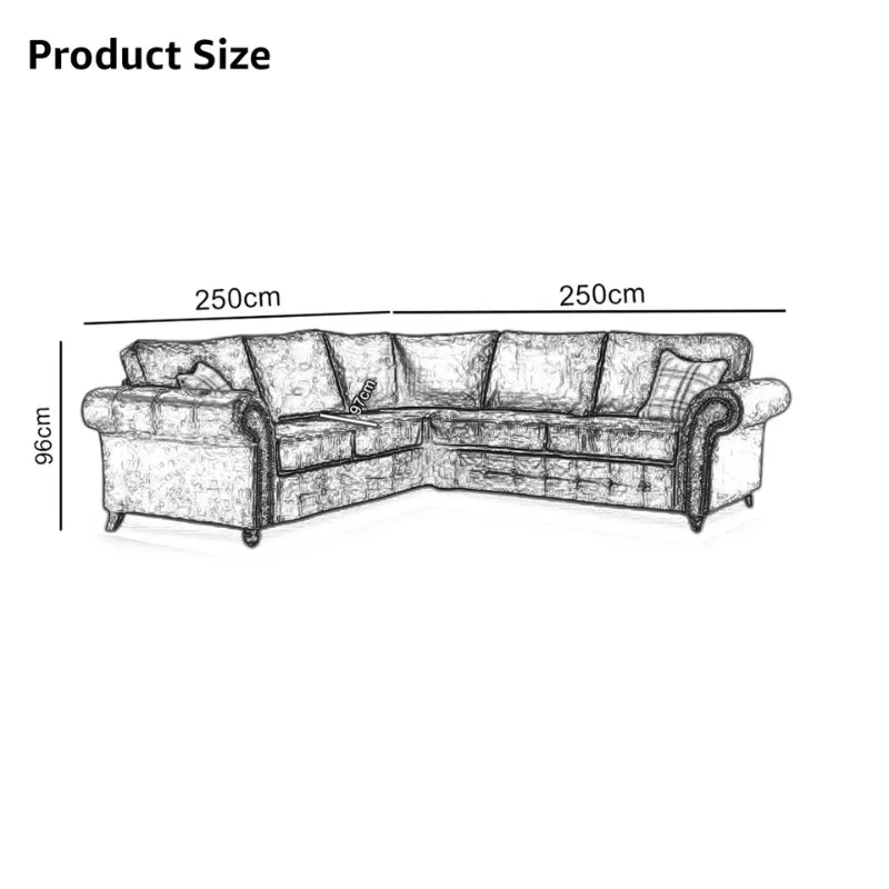 Modern Corner 5 Seater Sofa Chesterfield Verona Arm Style Couch Brown