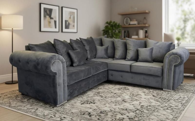 Ashwin Corner 5 Seater 2C2 Sectional Grey Couch