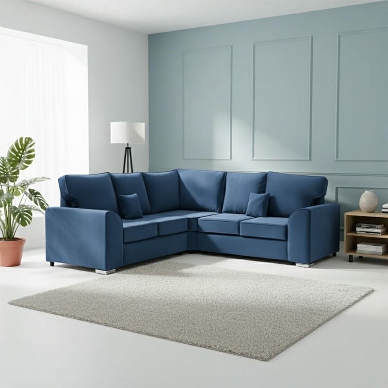 Corner Sectional 2C2 Sofa 5 Seater Modular Blue Sofa