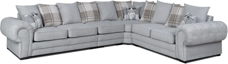 Verona Chesterfield Corner 3C2 Sectional Grey Sofa
