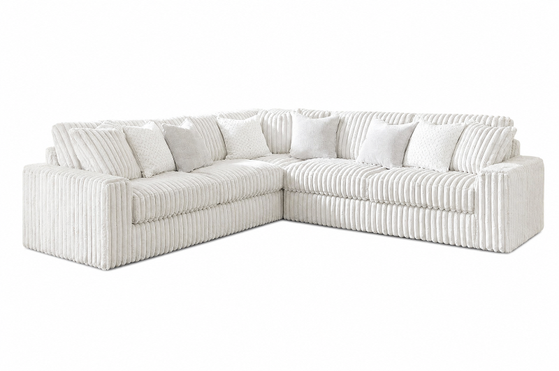 Stupendous Luxury Sectional 5 Seater Cream Corner Sofa Modern Fabric Couch