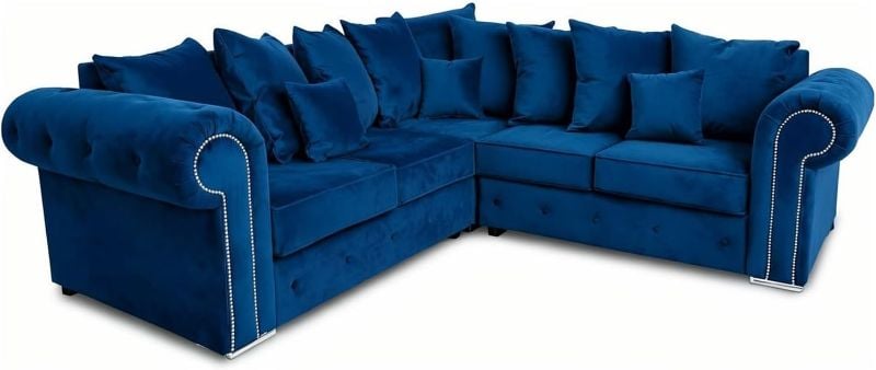 Ashwin Corner 5 Seater 2C2 Sectional Blue Couch