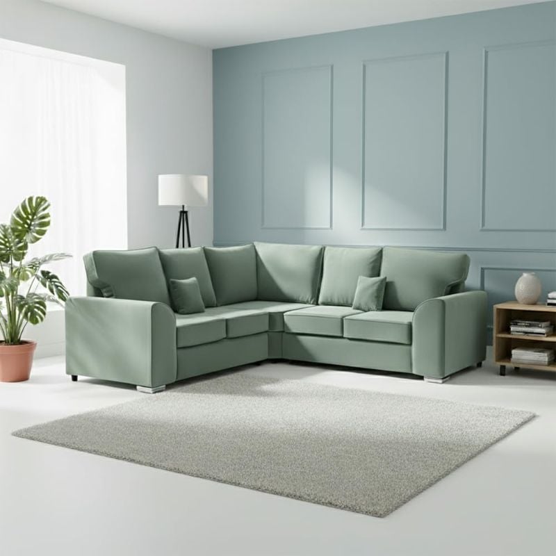 Corner Sectional 2C2 Sofa 5 Seater Modular Green Sofa