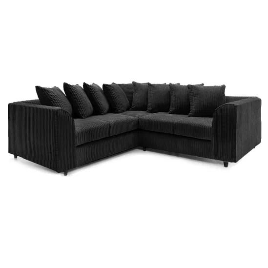 🌟 Jumbo Cord 5-Seater Sectional Black Sofa 2C2 Modular Couch 🛋️
