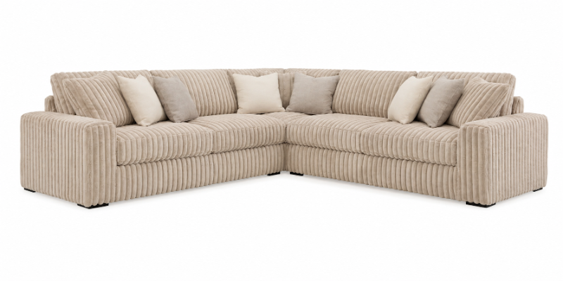Stupendous Luxury Sectional 5 Seater Beige Corner Sofa Modern Fabric Couch