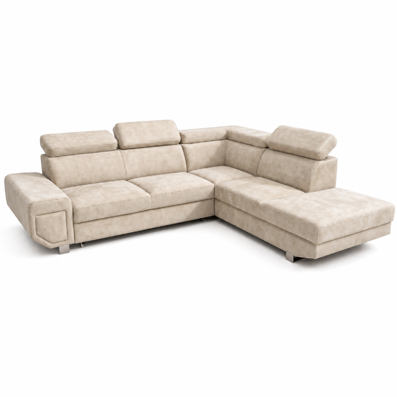Arctic Luxury Corner Sofa Beige Modern Deep-Seated Family Comfort Suite