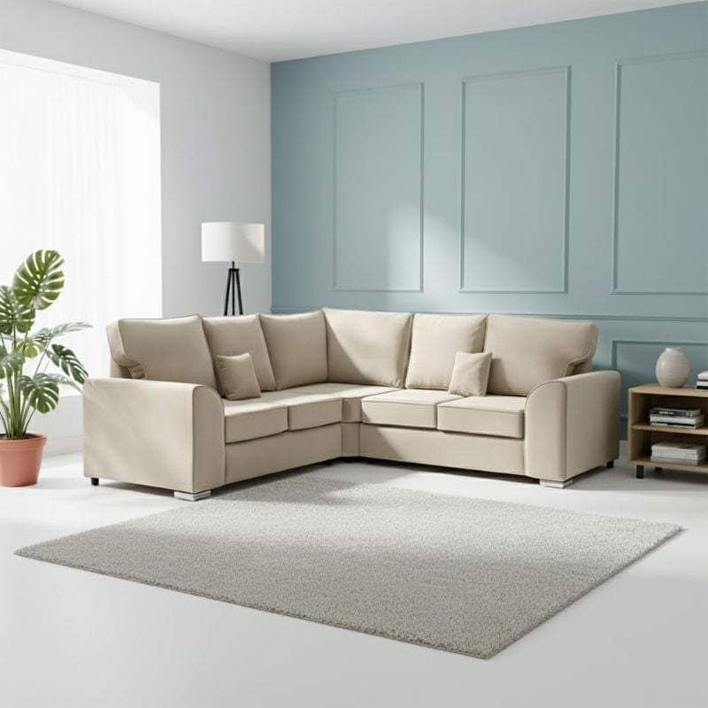 Corner Sectional 2C2 Sofa 5 Seater Modular Cream Sofa