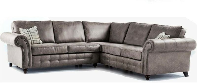 Modern Corner 5 Seater Sofa Chesterfield Verona Arm Style Couch Black