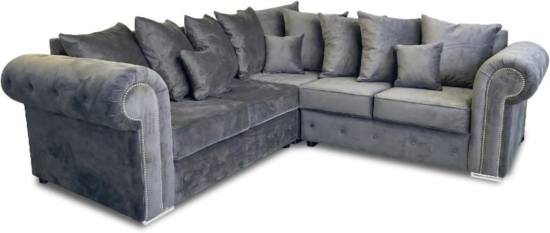 Ashwin Corner 5 Seater 2C2 Sectional Grey Couch