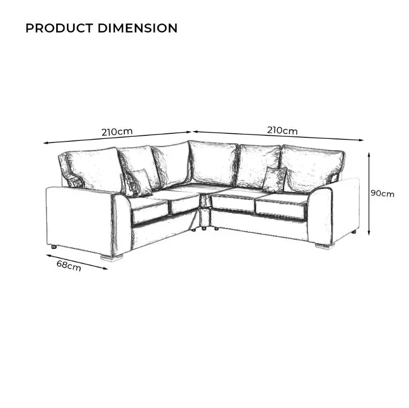 Corner Sectional 2C2 Sofa 5 Seater Modular Grey Sofa