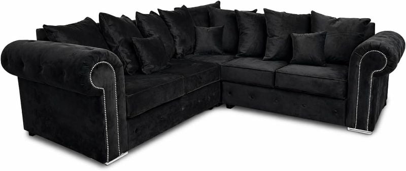 Ashwin Corner 5 Seater 2C2 Sectional Black Couch