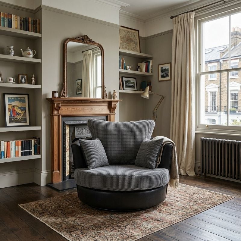 Logan Black&Grey Cuddle Chair