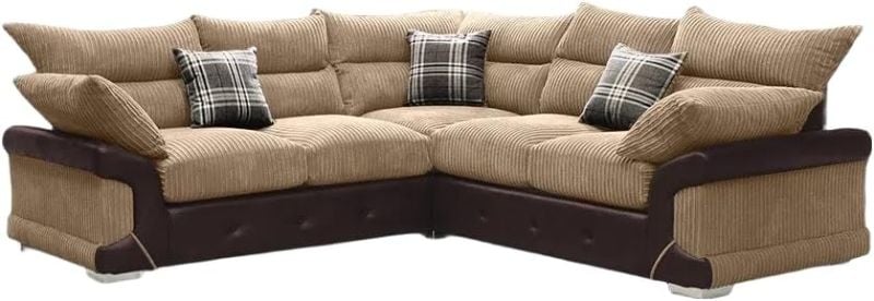 Logan Corner Luxury Corner 5 Seater Sofa  Brown&Beige