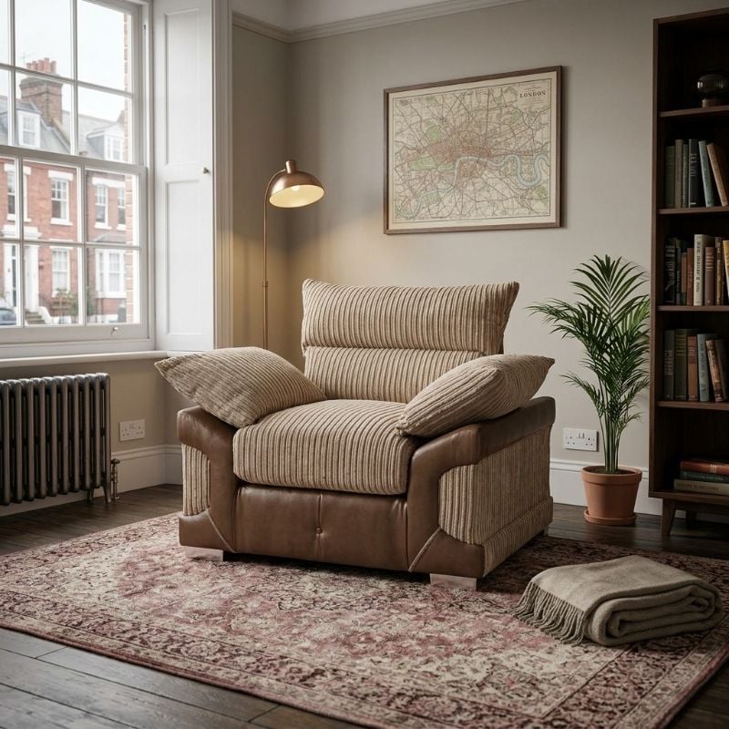 Logan Beige&Brown Arm Chair