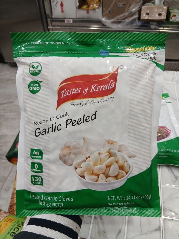 Garlic peeled 400gm tastes
