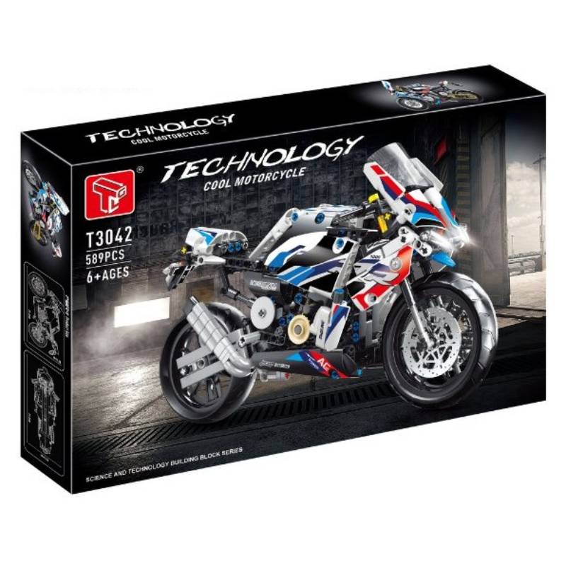 (T3042) Diy Block Motorcycle, 589Pcs, P.Bx Flat
