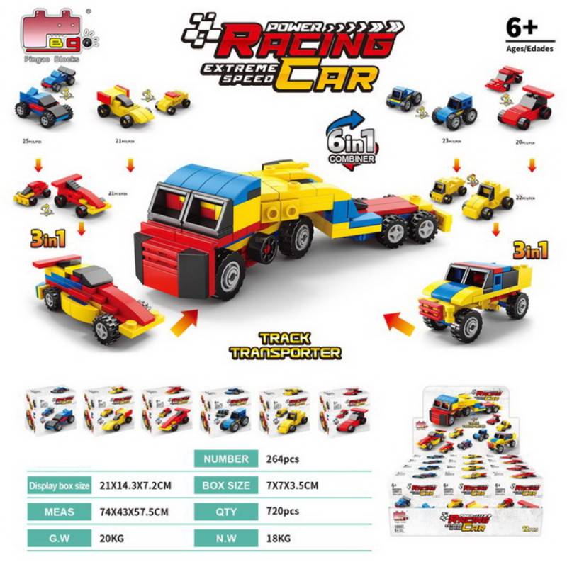 (10007) Power Racing Micro Blocks Set 6 in 1