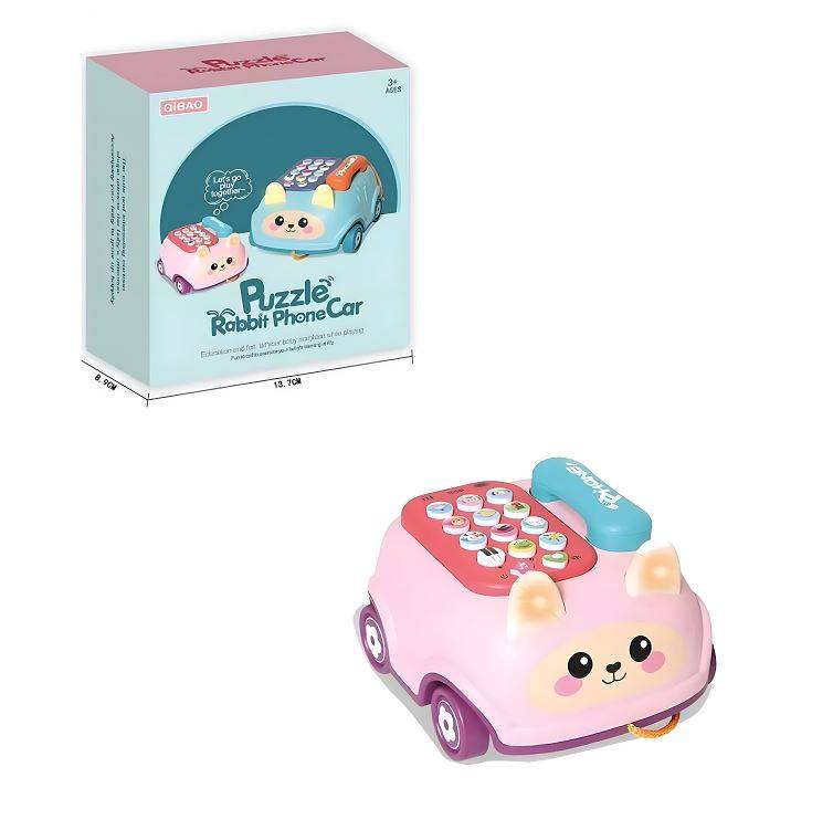 (162-22) Rabbit Puzzle Phone Car