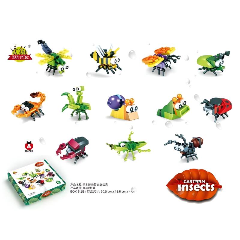 (DW3001) Insects Blocks 12 Pcs D.Bx Loose Packing
