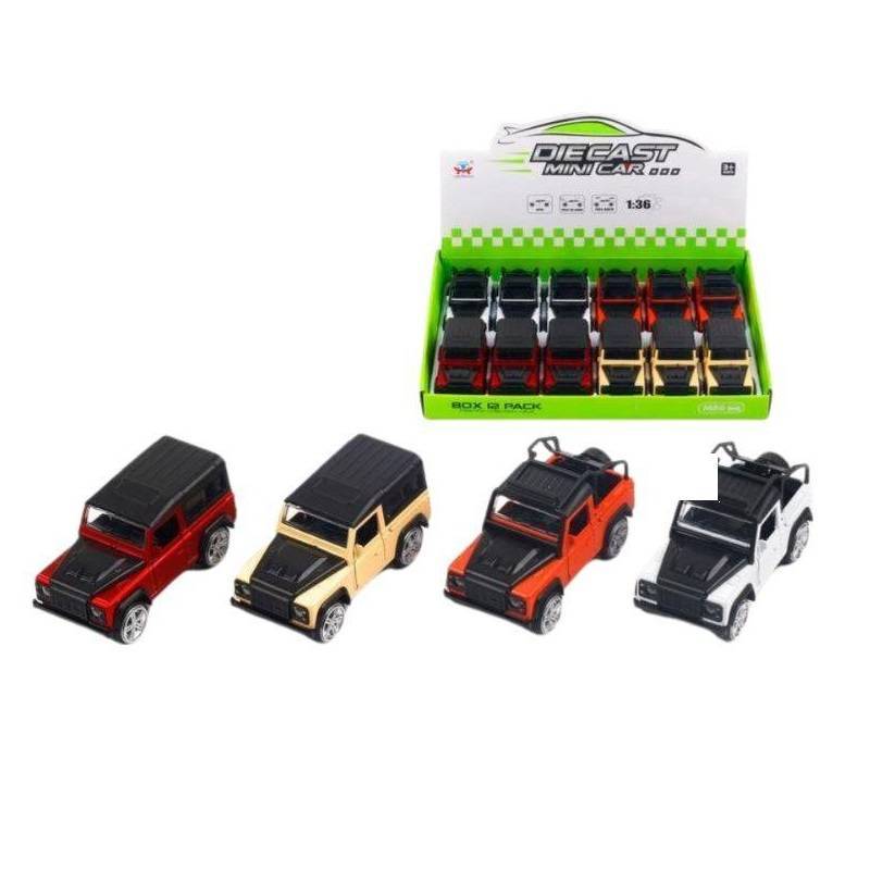 (HT11-8A) Jeep Die Cast Pull Back Car, 12 Pcs box