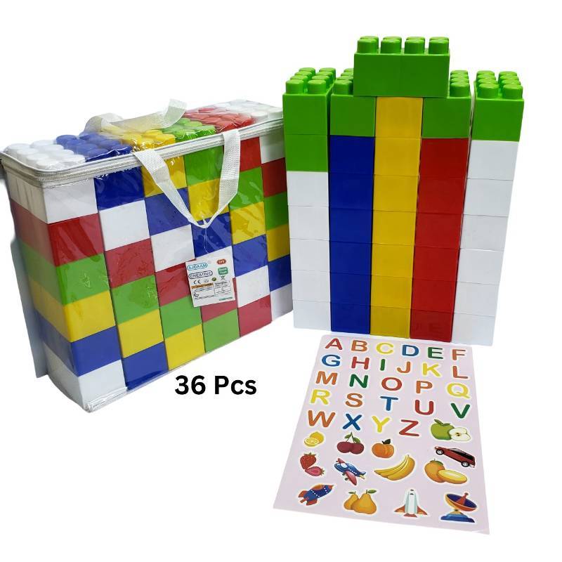 (AP20124-A) Jumbo Building Blocks 36 Pcs Zip-Bag