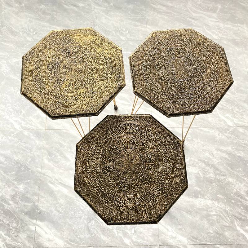 (TPM-237) Antique Table 3Pcs Set